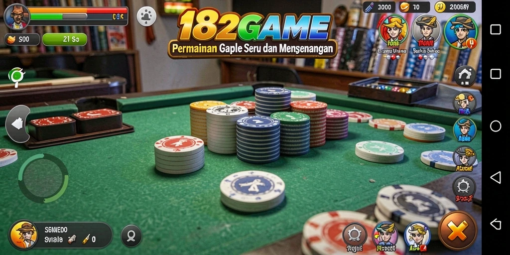 Tangkapan layar menunjukkan gameplay Gaple yang seru dan interaktif.