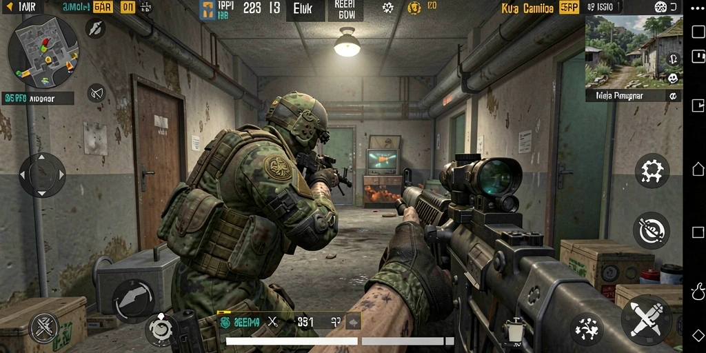 Screenshot gameplay menampilkan aksi seru dalam 55RP.