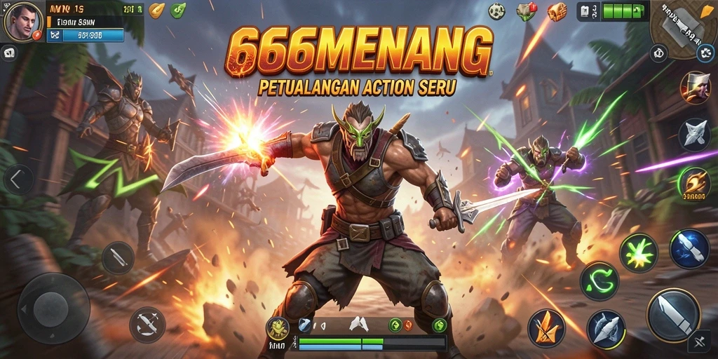 Screenshot gameplay menampilkan aksi mendebarkan dalam 666MENANG.