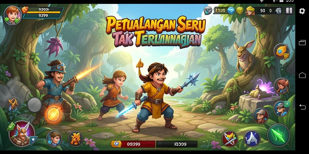 Screenshot gameplay 9399 yang menampilkan petualangan seru.