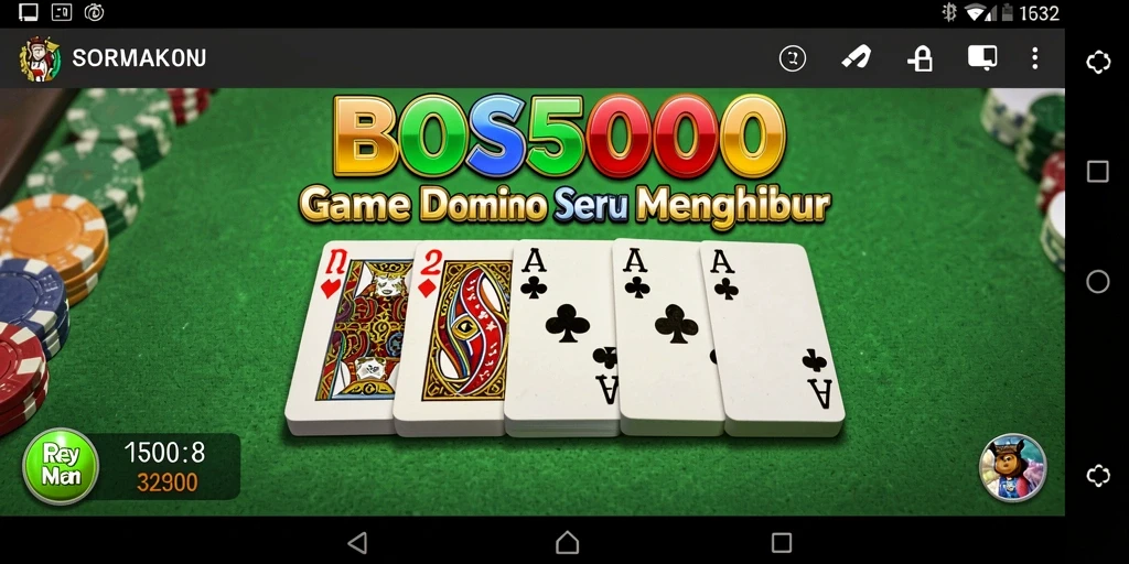 Tampilan permainan dominonya yang menarik dan penuh aksi.