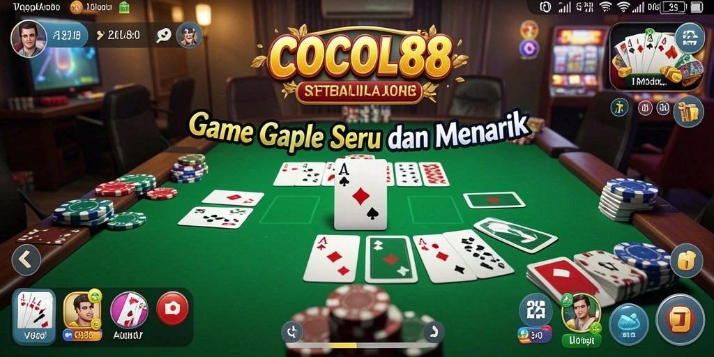 Tampilan gameplay seru COCOL88 yang menggambarkan suasana Gaple.