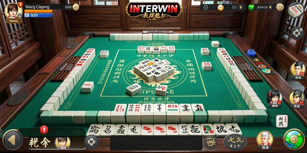 Tampilan gameplay INTERWIN yang menarik dalam permainan Mahjong.