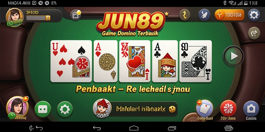 Screenshot gameplay JUN88 menampilkan kombinasi Domino yang seru.