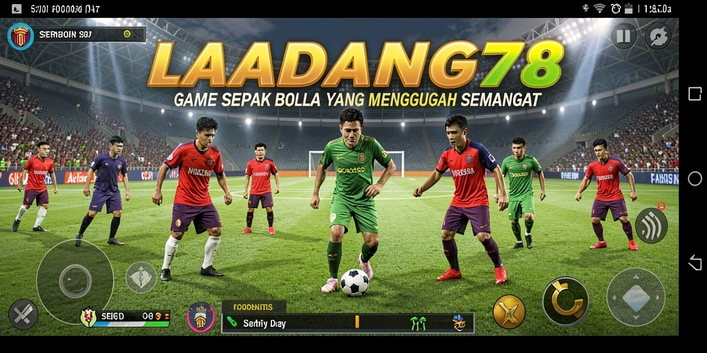 Tampilan gameplay menarik dari LADANG78 dengan aksi sepak bola yang mendebarkan.