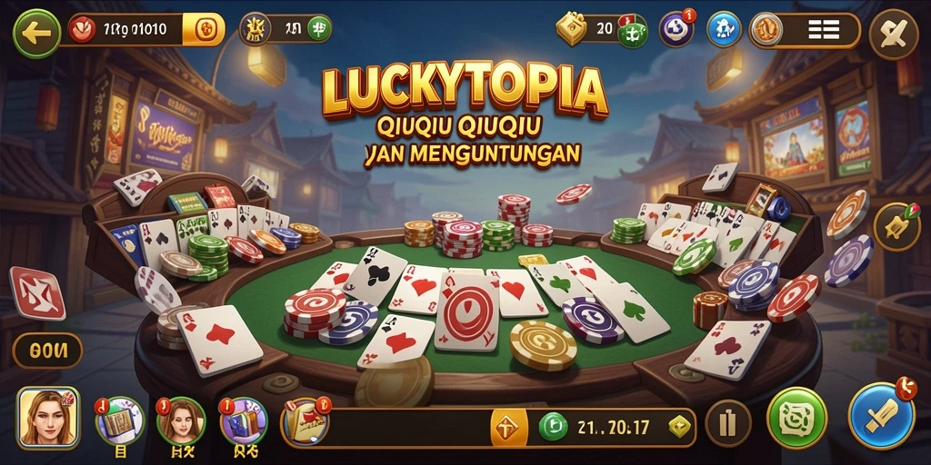 Tampilan gameplay seru dari LUCKYTOPIA QiuQiu.