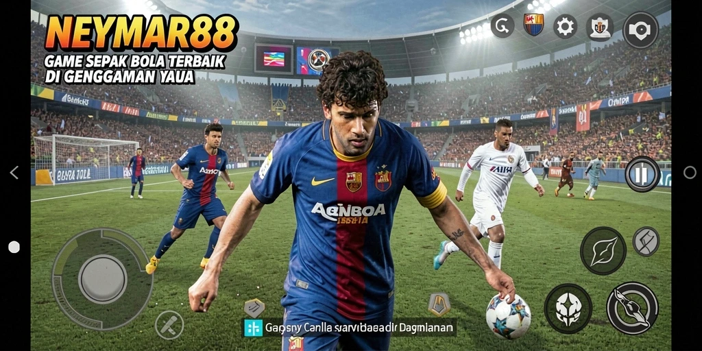 Tampilan gameplay NEYMAR88 dengan aksi sepak bola yang mendebarkan.