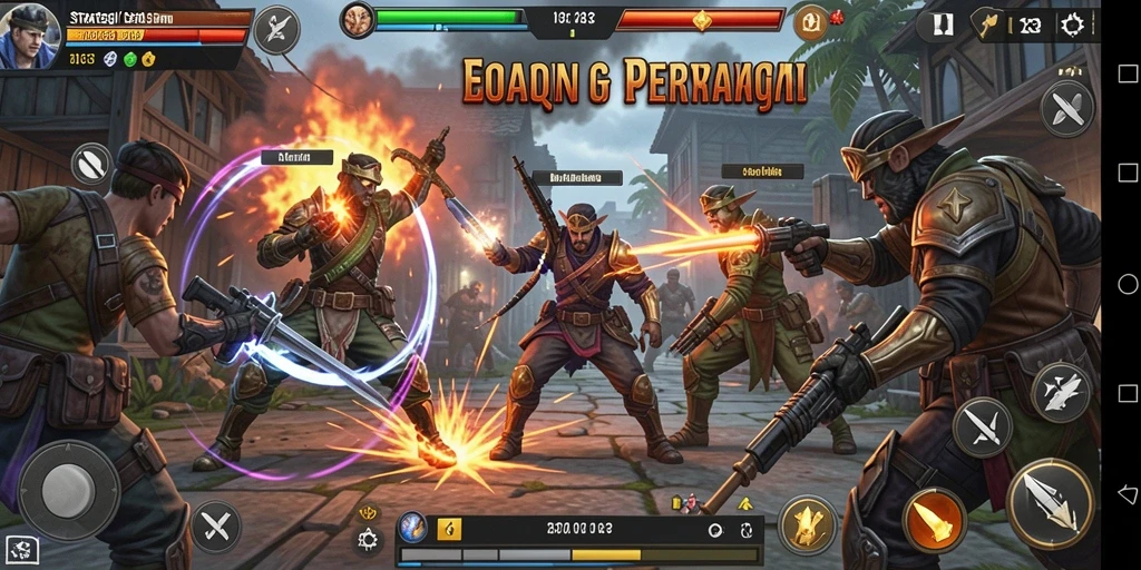 Tangkapan layar gameplay <strong>RR33</strong> menunjukkan pertempuran strategis yang intens.