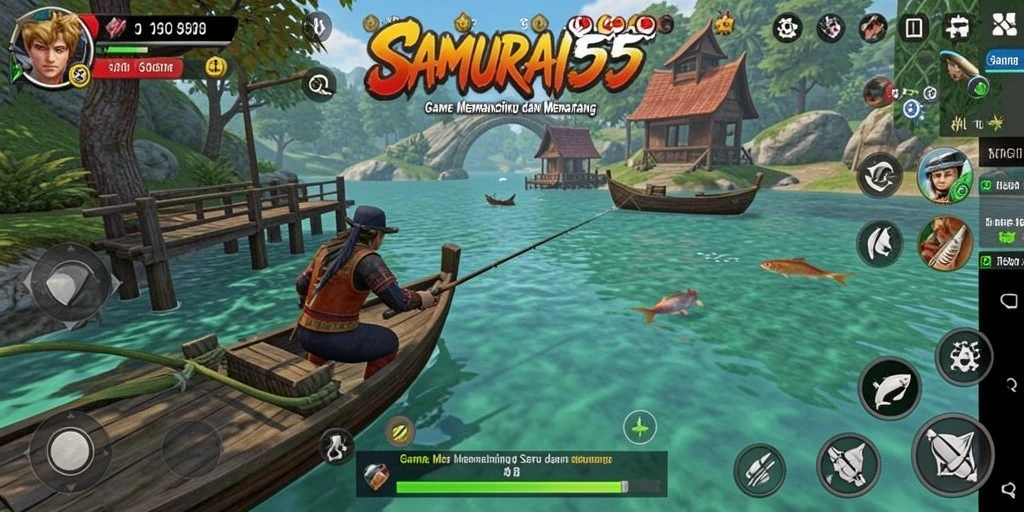 Tampilan gameplay memancing yang seru di SAMURAI555.