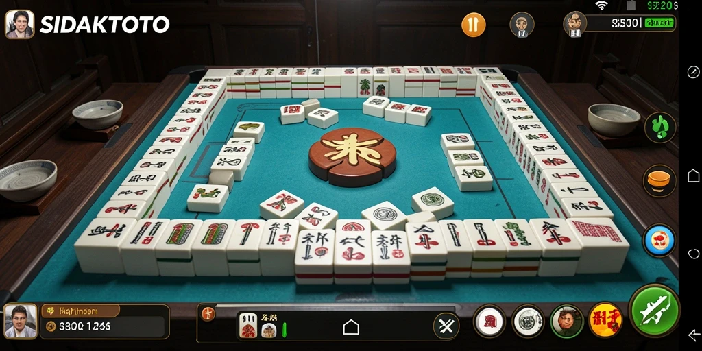 Screenshot gameplay SIDAKTOTO menampilkan momen seru permainan Mahjong.