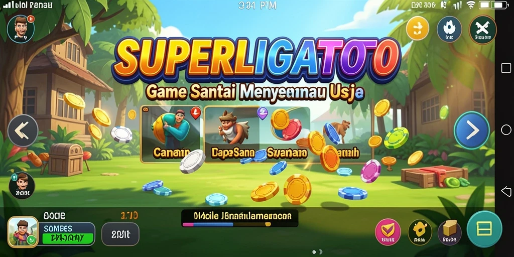 Tampilan gameplay santai dari SUPERLIGATOTO yang seru.
