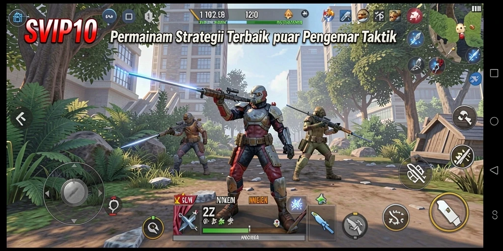 Screenshot SVIP10 menampilkan pertempuran strategis yang intens.