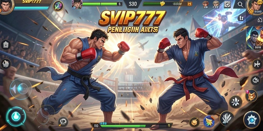 Screenshot SVIP777 menampilkan pertarungan karakter yang intens dan grafis yang memukau.