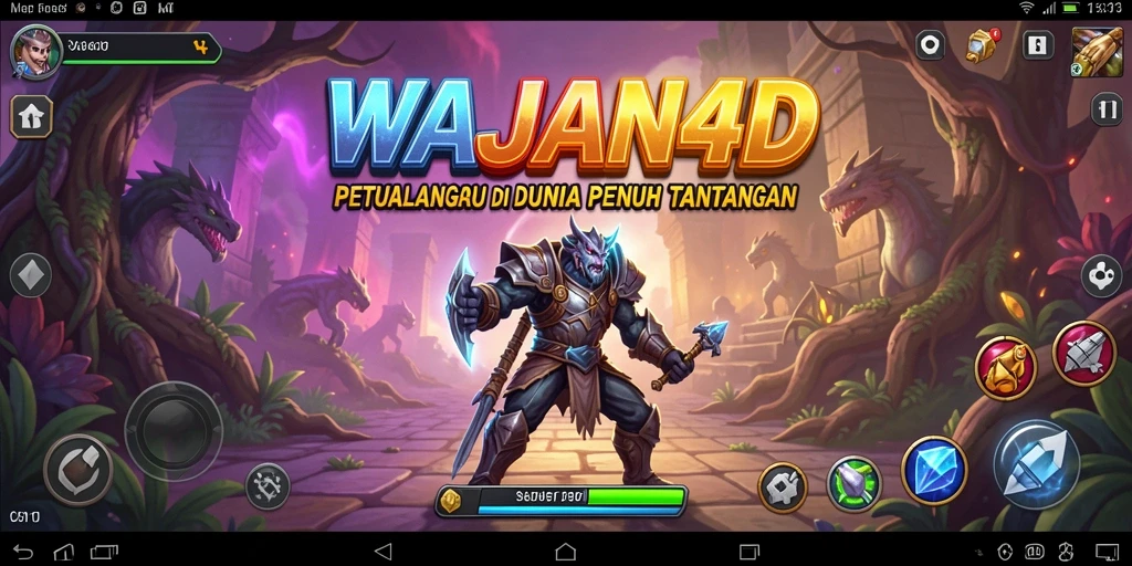 Tangkapan layar gameplay WAJAN4D yang menampilkan aksi petualangan yang mendebarkan.